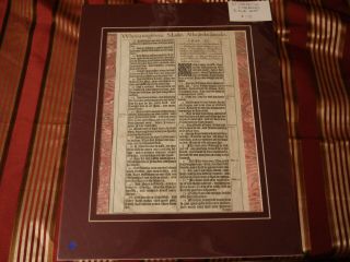 1611 1st Edition King James Bible Leaf Luke Chp10 To Chp.  11v.  13,  Good Samaritan