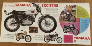 Vintage Yamaha Enduro Road Motocross Motorcycles Sales Brochure 1968 Dt