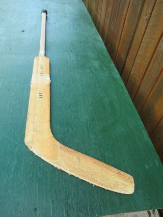 Vintage Wooden 53 " Long Hockey Stick Goalie