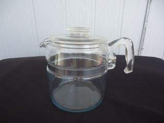 Vintage Retro Pyrex 6 Cup Glass Kettle Coffee Percolator Teapot