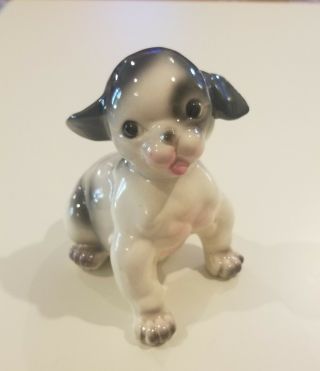 Vintage California Pottery Maddux Ceramic Dog Figurine 301 Blue Pitbull? Puppy