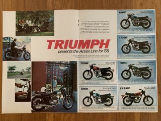 Vintage Triumph Sales Brochure 1968 Bonneville Trophy Daytona Tiger