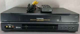 Toshiba Vcr Vhs Video Cassette Recorder W528 4 Head Hi - Fi With Remote