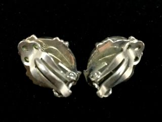 Vintage Sterling Silver Amethyst Cabochon Clip On Earrings 925 Sterling Craft 7