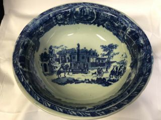 Vintage Victoria Ware Ironstone Flow Blue Centerpiece Bowl Signed 9.  5”