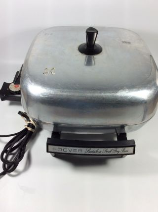 Vintage Hoover Stainless Steel Electric Fry Pan Model 8600
