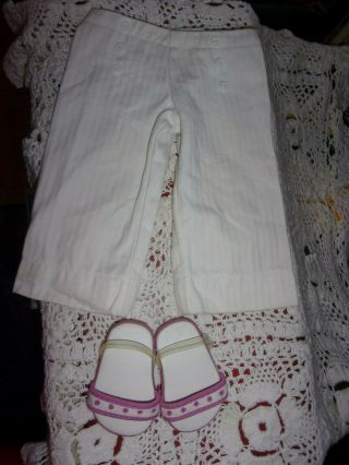 Vntg American Girl Just Like You 2 In 1 Beach Outfit White Sailor Pants Sandals