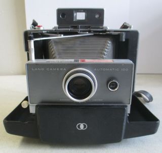VINTAGE POLAROID AUTOMATIC 100 LAND CAMERA W/ CASE FLASH FILM FILTER TIMER CABLE 2