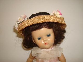 Vtg 1950s Ginny Vogue Doll Talon Zipper Straw Hat Fit Madame Alexander/muffie/8 "