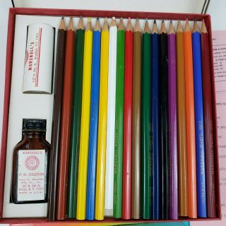 Marshalls Exclusive Photo Painting Pencils Vintage Box w/ PM Solution & Cotton 2