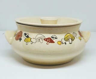Vintage Franciscan Ware Serving Soup Bowl Made In Ca Mushroom Design Mid Century