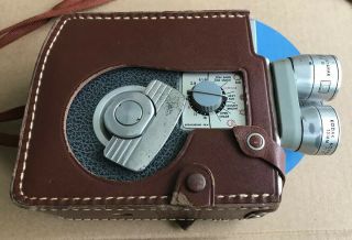 Vintage Kodak Brownie Movie Camera 8mm 1950’s With Leather Cover -