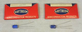 2 Nos Vintage Raytheon Ck722 Blue Pnp Germanium Transistors