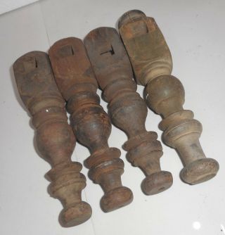 4 Vintage Wooden Baby Cot legs hand crafted My674 5