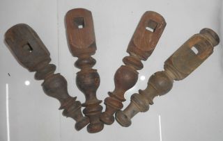 4 Vintage Wooden Baby Cot legs hand crafted My674 8