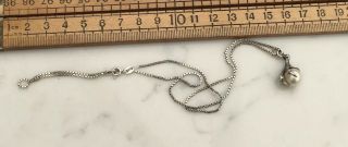 Vintage Silver Necklace With Claw And Ball Design Pendant 2