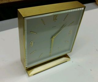 Semca Vintage Mid Century Brass 8 Days 7 Jewels Swiss Clock