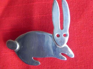 Anne Harvey 925 Sterling Silver Mexico Bunny Rabbit Pin Brooch Vintage Signed