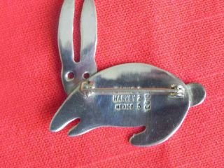 ANNE HARVEY 925 Sterling Silver Mexico Bunny Rabbit Pin Brooch Vintage Signed 2