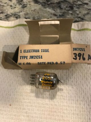 (1) Western Electric Jw 2c51 396a Radio Tube (packaged 9/52)