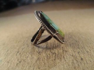 Vintage Sterling Silver & Turquoise Ring,  Unsigned,  Size 4.  5,  5.  3g 2