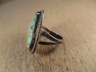 Vintage Sterling Silver & Turquoise Ring,  Unsigned,  Size 4.  5,  5.  3g 3