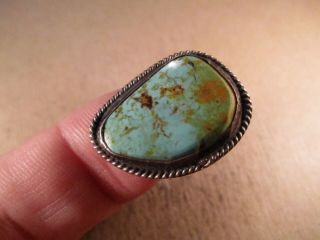 Vintage Sterling Silver & Turquoise Ring,  Unsigned,  Size 4.  5,  5.  3g 5
