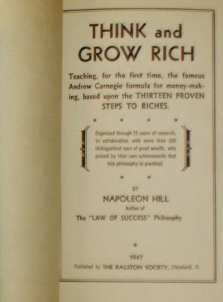 THINK AND GROW RICH BY NAPOLEON HILL 1946 Edition 4