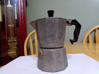 Vintage 1 Cup Espresso Marimba Italian Aluminum Stove Top Coffee Maker/octagon