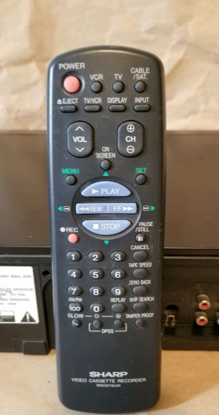 Sharp 4 Head HI - FI Stereo VHS Recorder VC - H952U VCR Player - W/ Remote 3