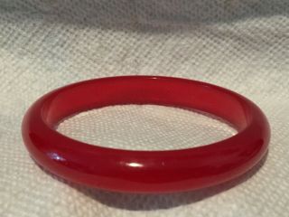 Cherry RED BAKELITE Bangle Bracelet - Semi Transluc - - 3/8 