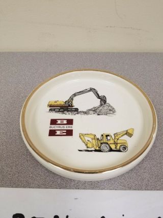 Vintage Bucyrus Erie construction equipment promo ceramic dish / ashtray 2