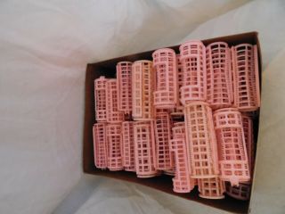 53 Vintage Plastic Hair Rollers Various Sizes Home Salon Curlers
