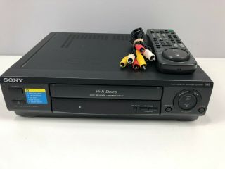Sony Slv - 678hf Vcr Video Cassette Recorder Hi Fi Stereo /w Remote And Av Cable