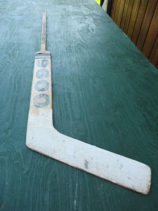 Vintage Wooden 55 " Long Hockey Stick Goalie Signed Canadien 9600