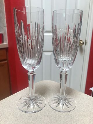 Vintage Lenox Shenandoah Pattern Crystal Champagne Flutes