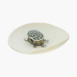 Vintage / Sterling Silver Taxco Mexico Turquoise Turtle / Snuff Box (8g)