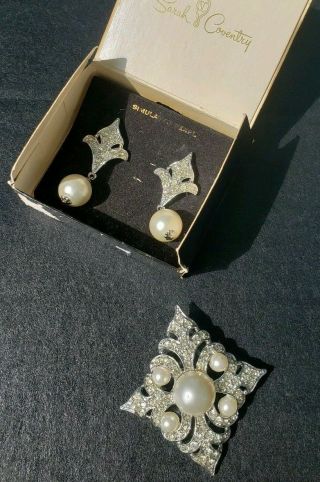 Vintage Sarah Coventry Pin Brooch & Earrings Set Persian Princess