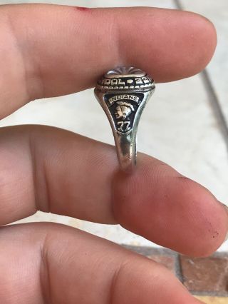 Sterling Silver 925 Vintage Top Quality Shawnee High School Indians Ring 4