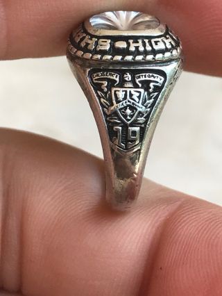 Sterling Silver 925 Vintage Top Quality Shawnee High School Indians Ring 5