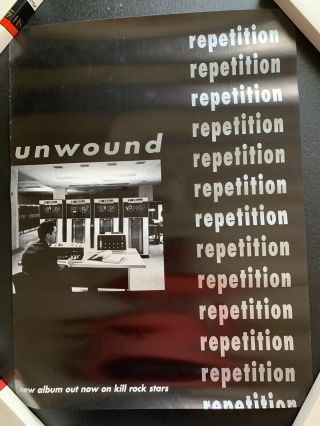 Unwound " Repetition " Promo Poster Kill Rock Stars Vintage Punk