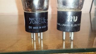 CLOSELY Matched PAIR type 45 National Union ST (245 345) Tube Black Plate TV - 7 2