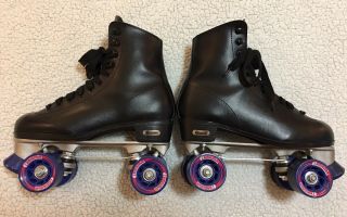 Chicago Black Lace Up Roller Skates Boots Shoes Mens Size 9 Vintage