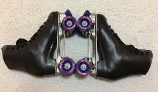 Chicago Black Lace Up Roller Skates Boots Shoes Mens Size 9 Vintage 2