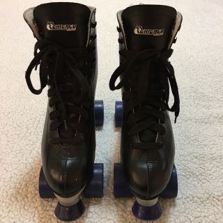 Chicago Black Lace Up Roller Skates Boots Shoes Mens Size 9 Vintage 3