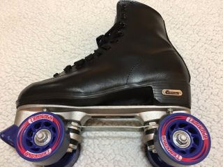 Chicago Black Lace Up Roller Skates Boots Shoes Mens Size 9 Vintage 5