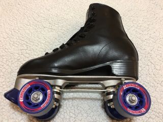 Chicago Black Lace Up Roller Skates Boots Shoes Mens Size 9 Vintage 8