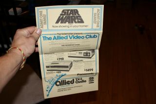 Vintage Star Wars Stereo Advert Pamphlet Brochure Booklet Leaflet Paper Dealer