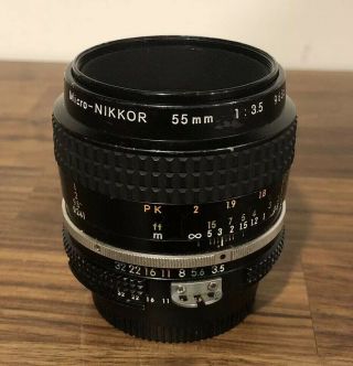 Nikon Micro - Nikkor 55mm F3.  5 Ai Mf Vintage Lens