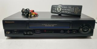 Panasonic Vcr Hifi 4 Head Vhs Player Pv - V4611 With Remote And Cables -
